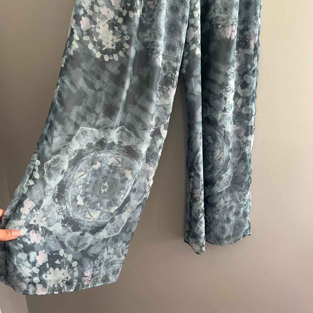 Victoria's Secret‎ Blue Kaleidoscope Floral Wide Leg Chiffon Lounge Pants Small